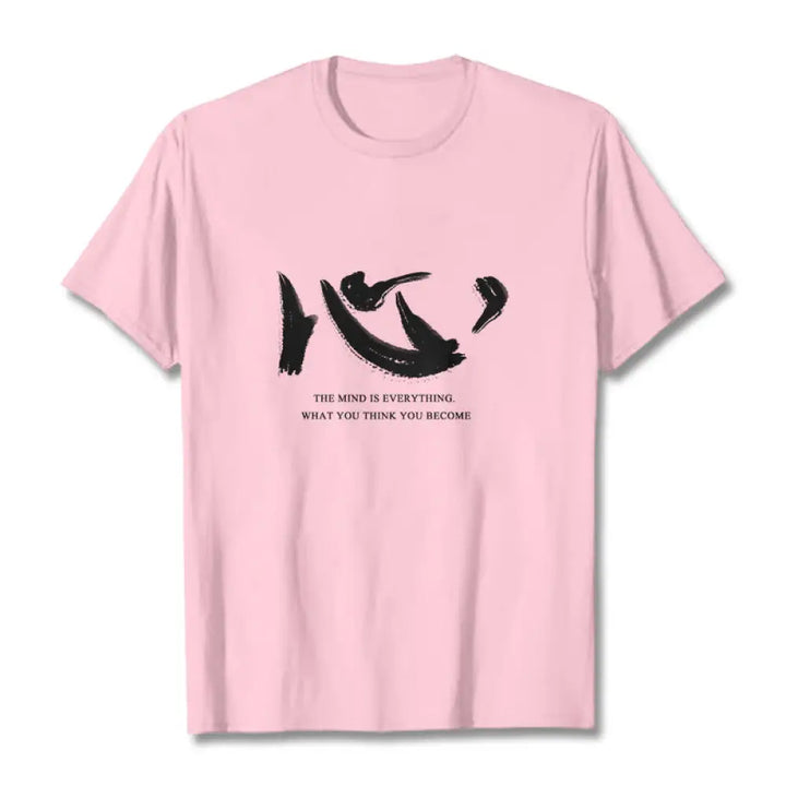 Buddha Stones Xin The Mind Is Everything Tee T-shirt - Light Pink / S - T-Shirts