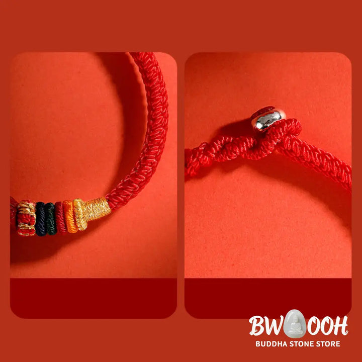 Buddha Stones Year of the Dragon 925 Sterling Silver Chinese Zodiac Cinnabar Auspicious Matches Blessing Bracelet