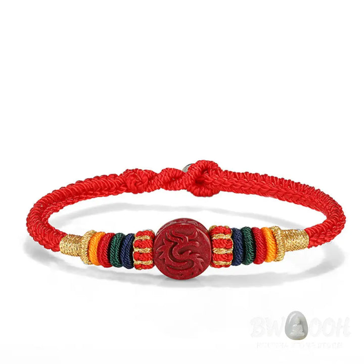 Buddha Stones Year of the Dragon 925 Sterling Silver Chinese Zodiac Cinnabar Auspicious Matches Blessing Bracelet