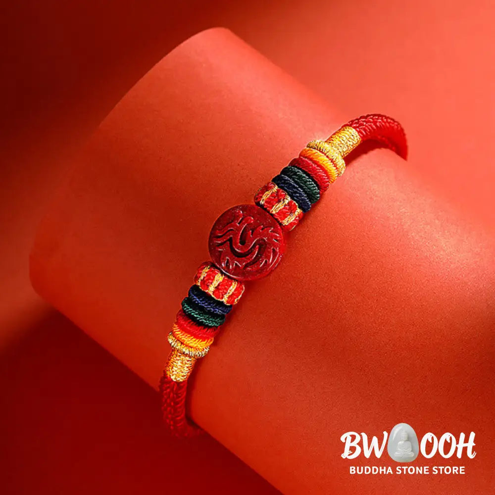 Buddha Stones Year of the Dragon 925 Sterling Silver Chinese Zodiac Cinnabar Auspicious Matches Blessing Bracelet