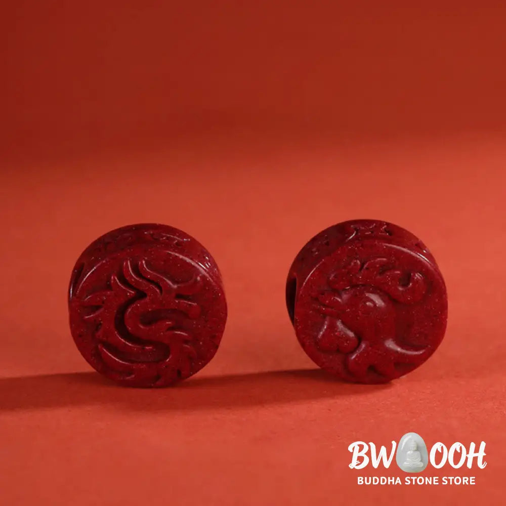 Buddha Stones Year of the Dragon 925 Sterling Silver Chinese Zodiac Cinnabar Auspicious Matches Blessing Bracelet