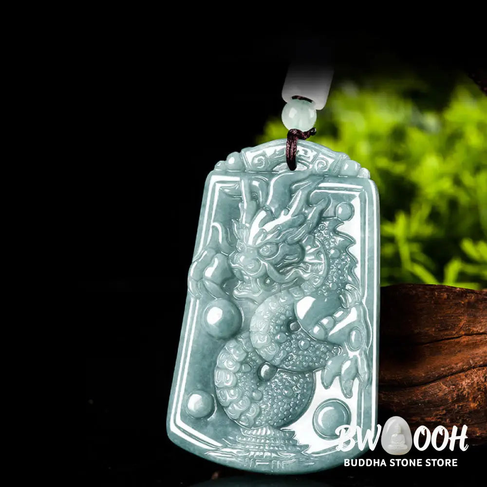 Buddha Stones Year Of The Dragon Chinese Zodiac Dragon Travels The World Jade Strength Necklace Pendant - BWOOOH