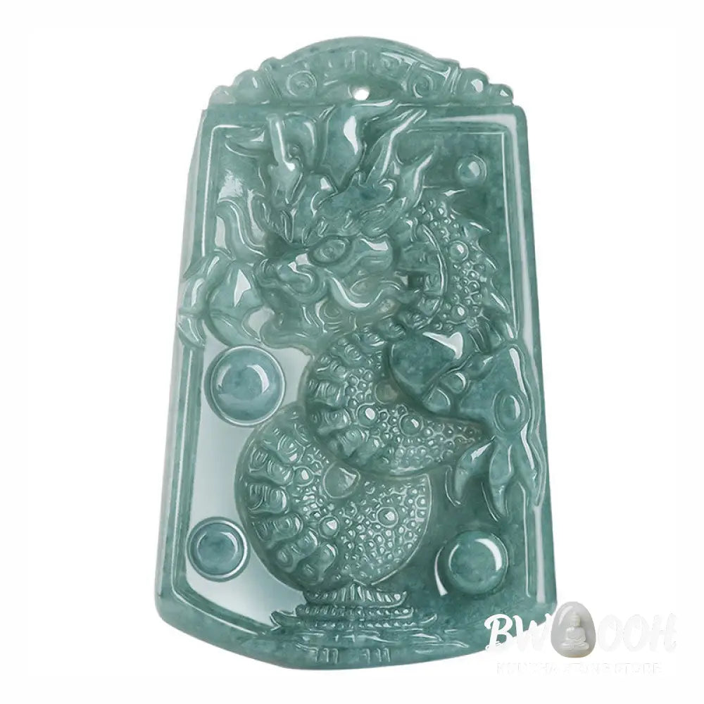 Buddha Stones Year Of The Dragon Chinese Zodiac Dragon Travels The World Jade Strength Necklace Pendant - BWOOOH