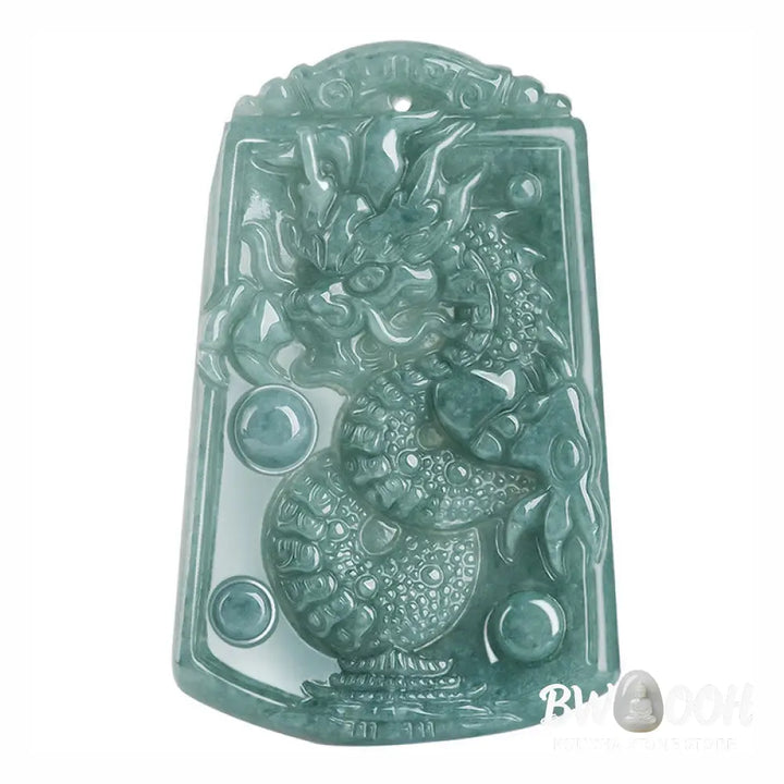 Buddha Stones Year Of The Dragon Chinese Zodiac Dragon Travels The World Jade Strength Necklace Pendant - BWOOOH