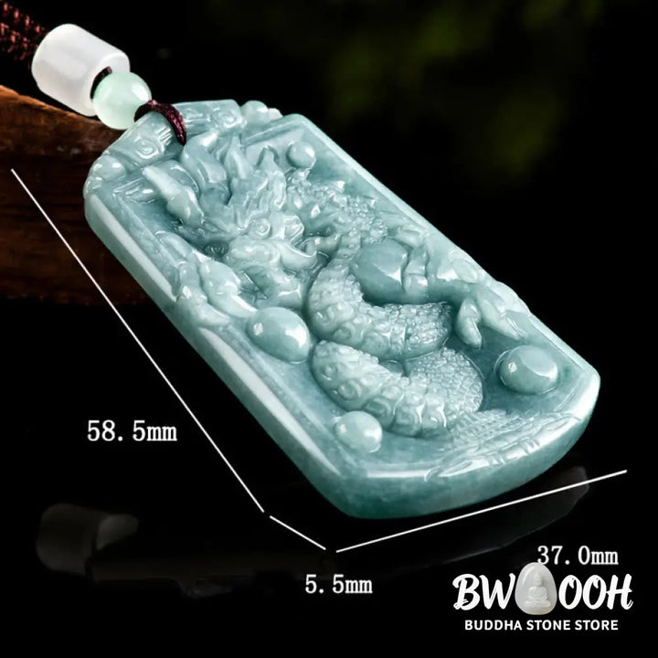 Buddha Stones Year Of The Dragon Chinese Zodiac Dragon Travels The World Jade Strength Necklace Pendant - BWOOOH