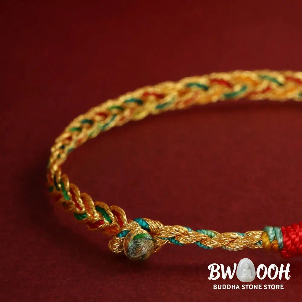 Buddha Stones Year of the Dragon Handmade Colorful Dragon Carved Success Braided Bracelet - Bracelet