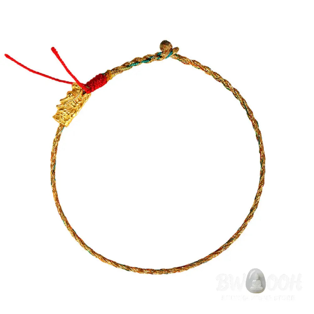 Buddha Stones Year of the Dragon Handmade Colorful Dragon Carved Success Braided Bracelet - Bracelet