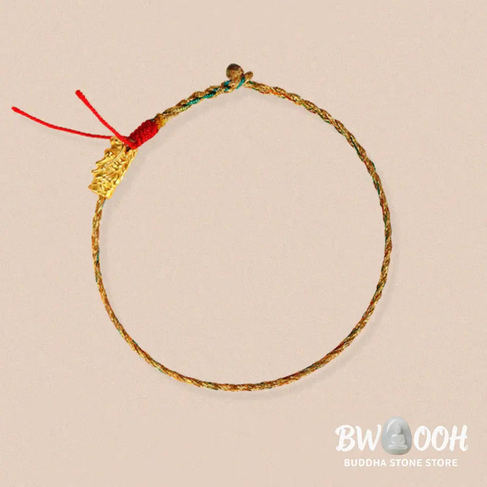 Buddha Stones Year of the Dragon Handmade Colorful Dragon Carved Success Braided Bracelet - Bracelet