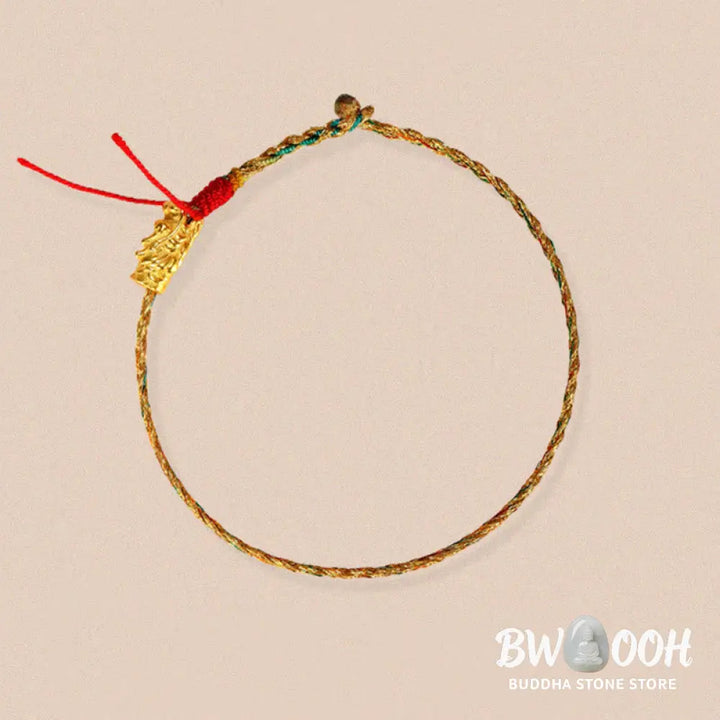 Buddha Stones Year of the Dragon Handmade Colorful Dragon Carved Success Braided Bracelet (Extra 35% Off | USE CODE: