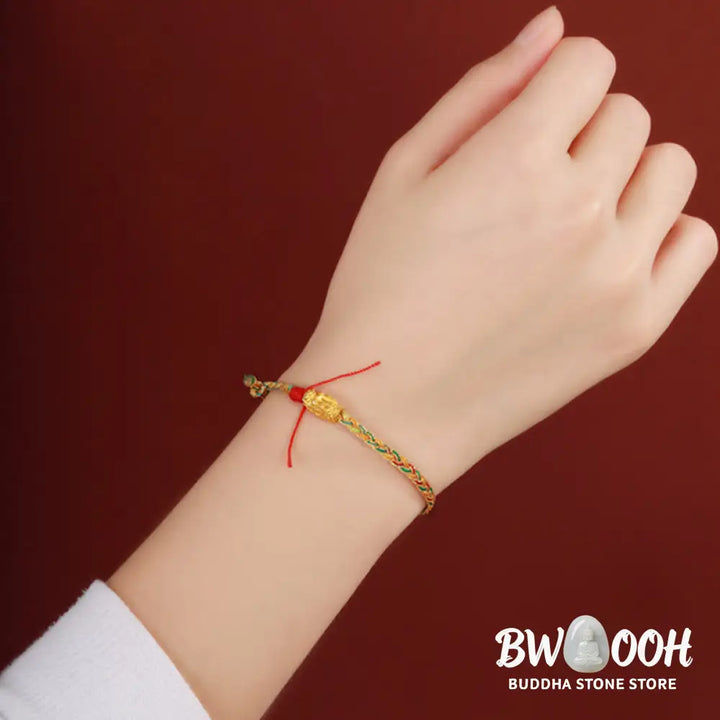 Buddha Stones Year of the Dragon Handmade Colorful Dragon Carved Success Braided Bracelet (Extra 35% Off | USE CODE: