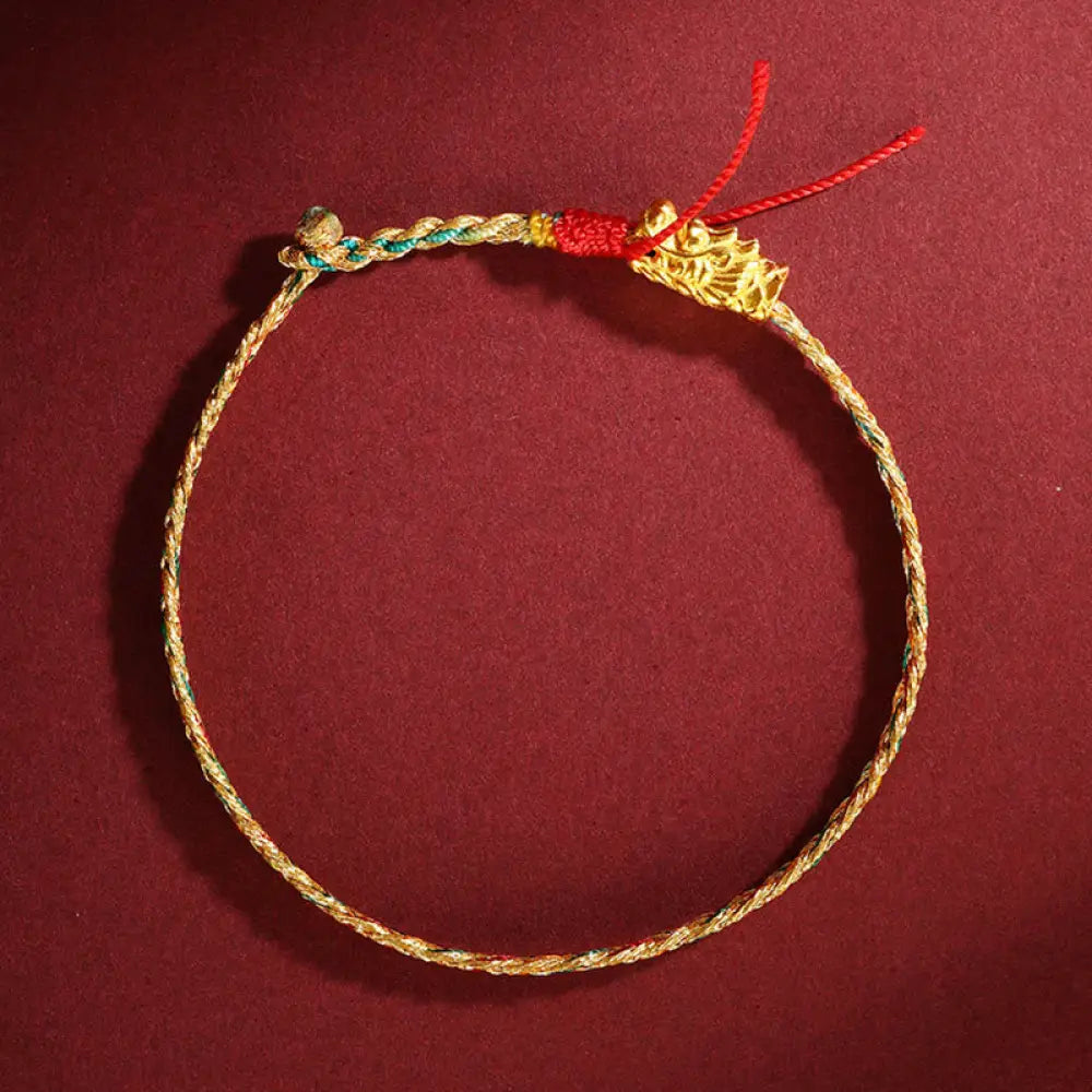 BWOOOH Year of the Dragon Handmade Colorful Dragon Carved Success Braided Bracelet (Extra 35% Off | USE CODE:
