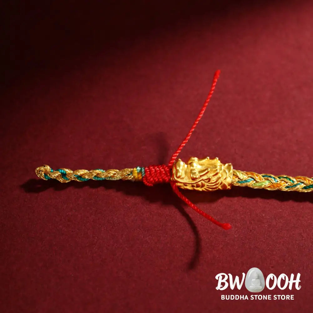 Buddha Stones Year of the Dragon Handmade Colorful Dragon Carved Success Braided Bracelet (Extra 35% Off | USE CODE: