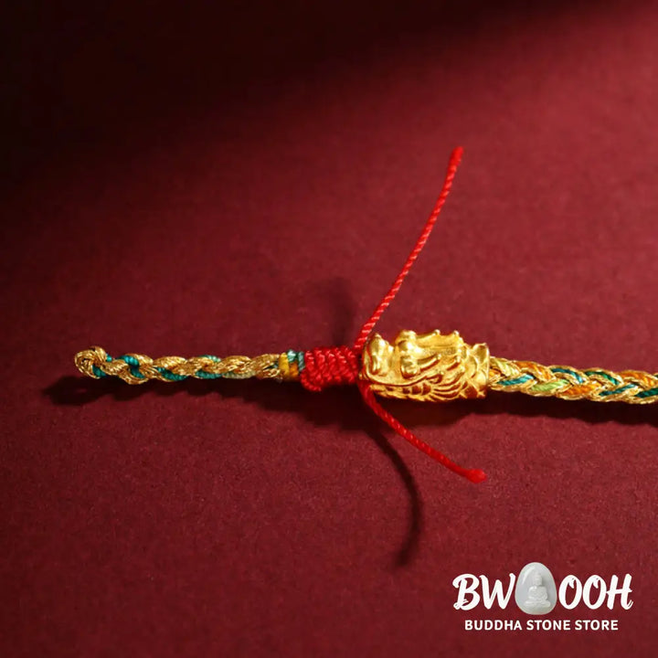 Buddha Stones Year of the Dragon Handmade Colorful Dragon Carved Success Braided Bracelet (Extra 35% Off | USE CODE: