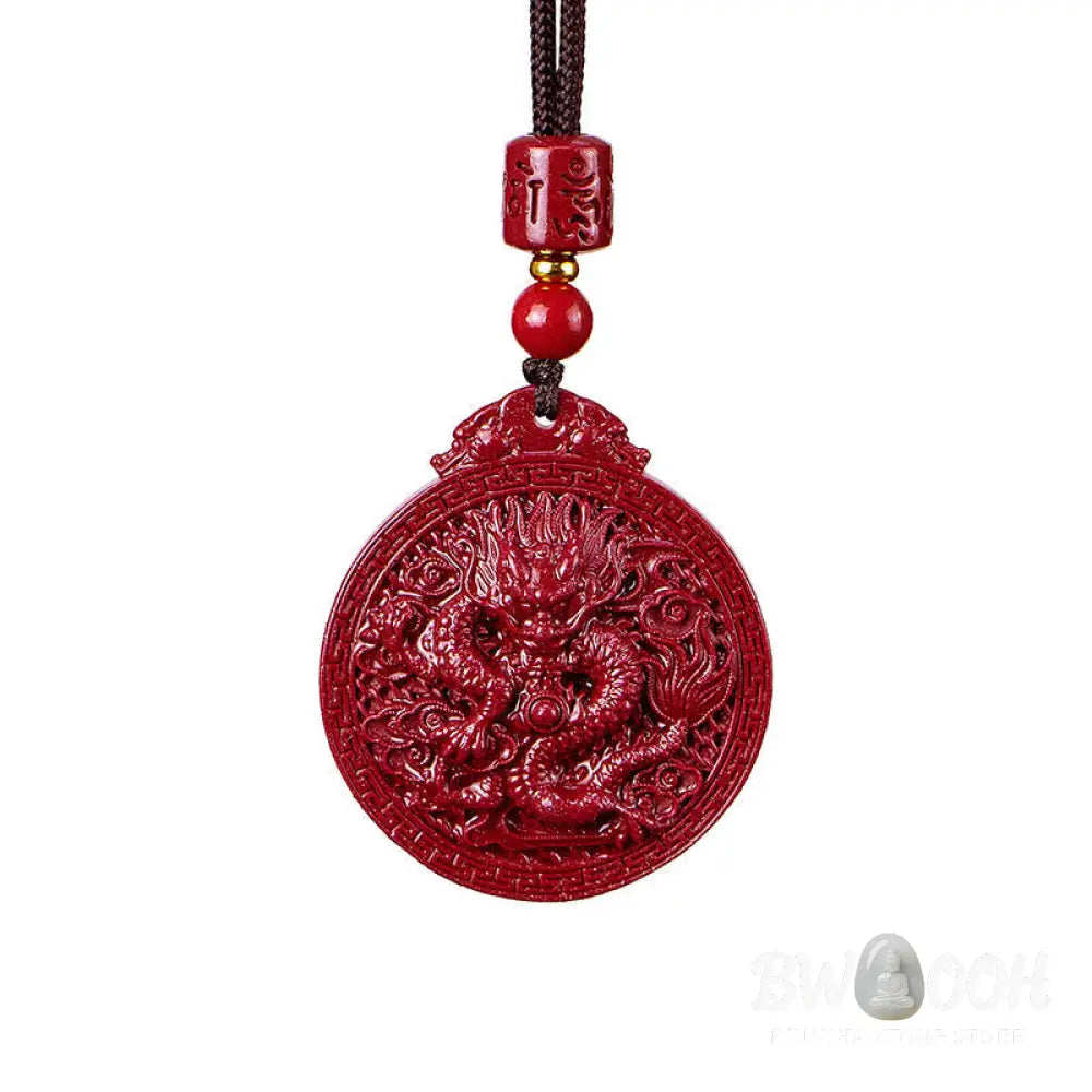 BWOOOH Year of the Dragon Natural Cinnabar Dragon Protection Necklace Pendant. Unisex design with 6mm cinnabar beads, a 34.7x39.5x8.1mm dragon pendant, and an adjustable 45-65cm length. Symbolizes luck, strength, and spiritual protection for 2024 Dragon zodiac years. - View 14