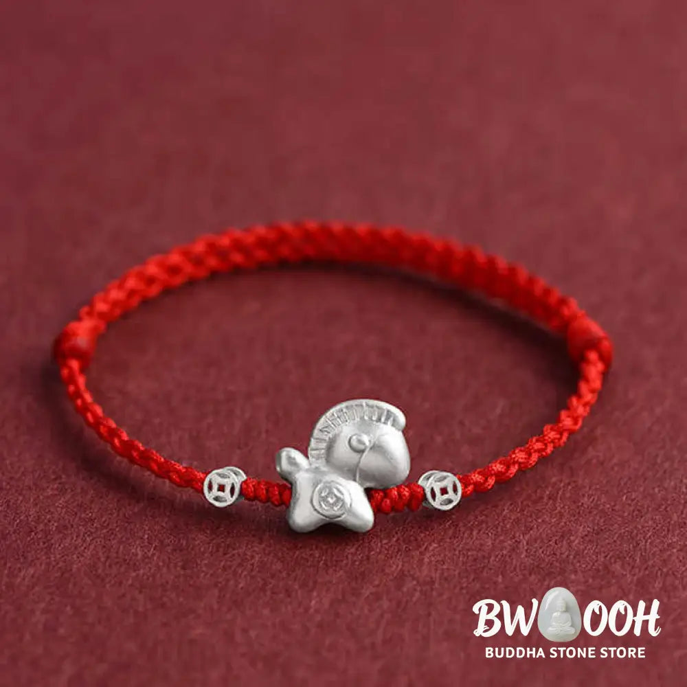 Buddha Stones Year of the Horse 999 Sterling Silver Copper Coins Luck Rope Braided Bracelet Anklet - Bracelet Anklet
