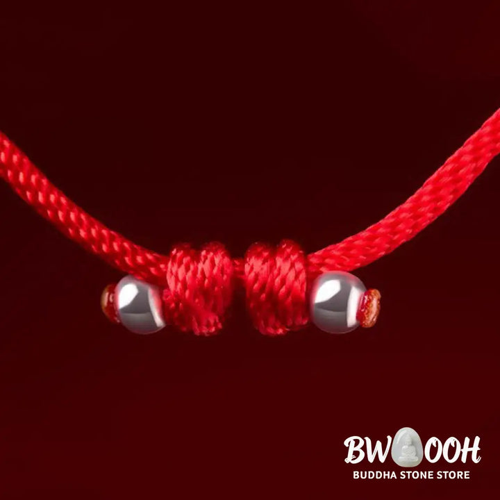 Buddha Stones Year of the Horse 999 Sterling Silver Red String Luck Bracelet - Bracelet