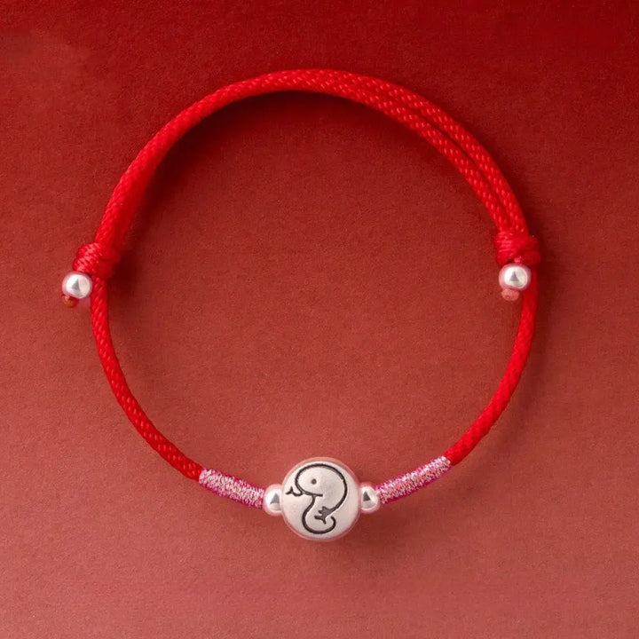 Buddha Stones Year of the Horse 999 Sterling Silver Red String Luck Bracelet - Snake Red String(Wrist Circumference: