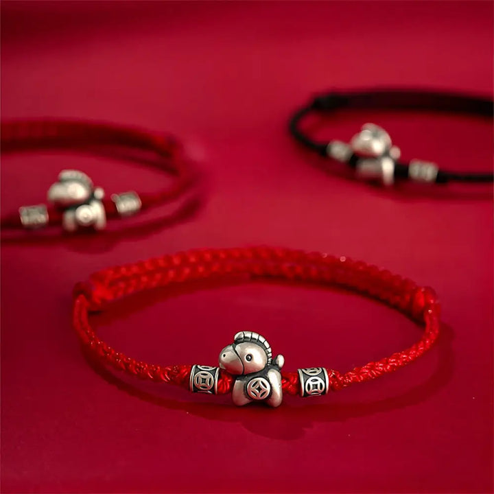 BWOOOH Year of the Horse 999 Sterling Silver String Braid