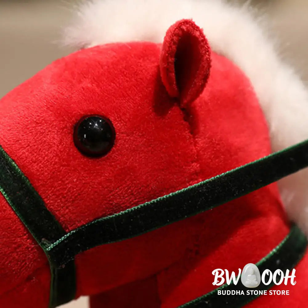 Buddha Stones Year of the Horse Bamboo Dragon Lotus Phoenix Plush Doll Home Decoration - Decorations