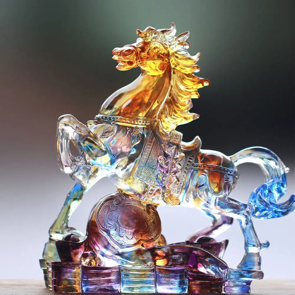 BWOOOH handcrafted Buddha statue - Year Of The Horse Carved Ruyi Horse