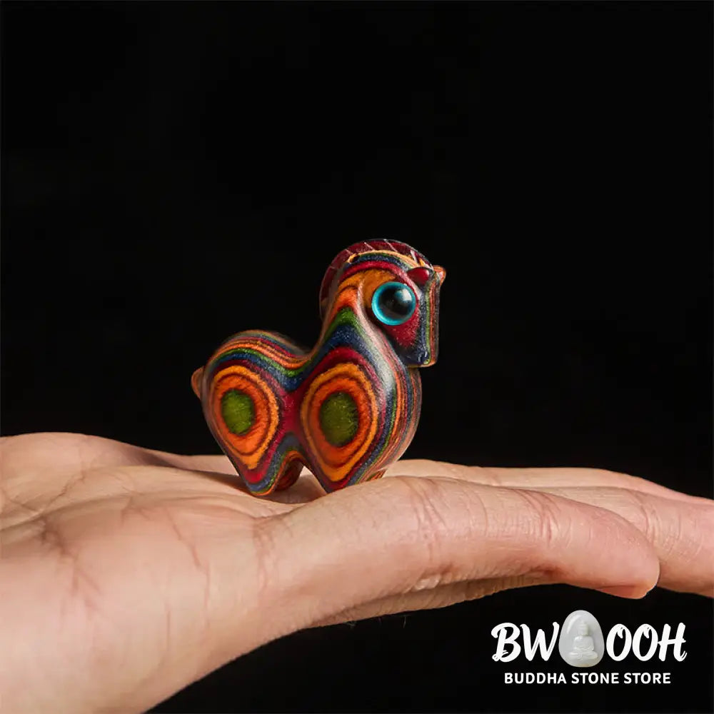 Buddha Stones Year Of The Horse Carved Tang Horse Rainbow Eucalyptus Creativity Desk Decoration - Tang Horse