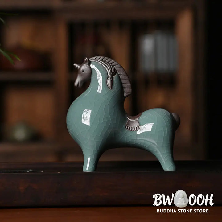 Buddha Stones Year Of The Horse Ceramics Freedom Desktop Home Decoration - Decorations