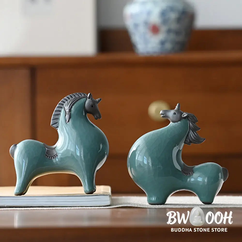 Buddha Stones Year Of The Horse Ceramics Freedom Desktop Home Decoration - Decorations