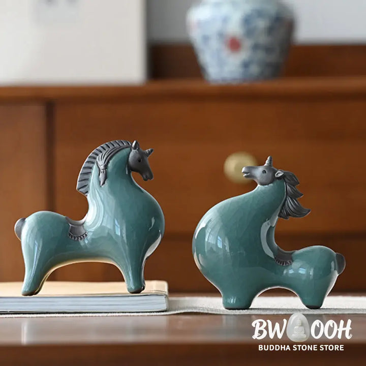 Buddha Stones Year Of The Horse Ceramics Freedom Desktop Home Decoration - Decorations