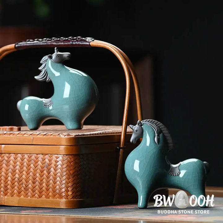 Buddha Stones Year Of The Horse Ceramics Freedom Desktop Home Decoration - Decorations