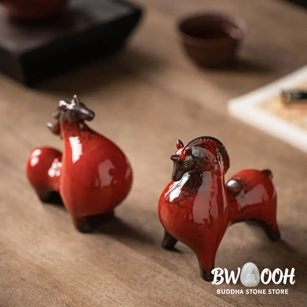 Buddha Stones Year Of The Horse Ceramics Freedom Desktop Home Decoration - Decorations