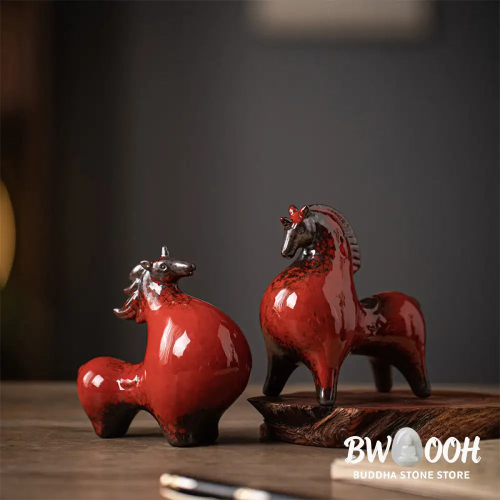 Buddha Stones Year Of The Horse Ceramics Freedom Desktop Home Decoration - Decorations