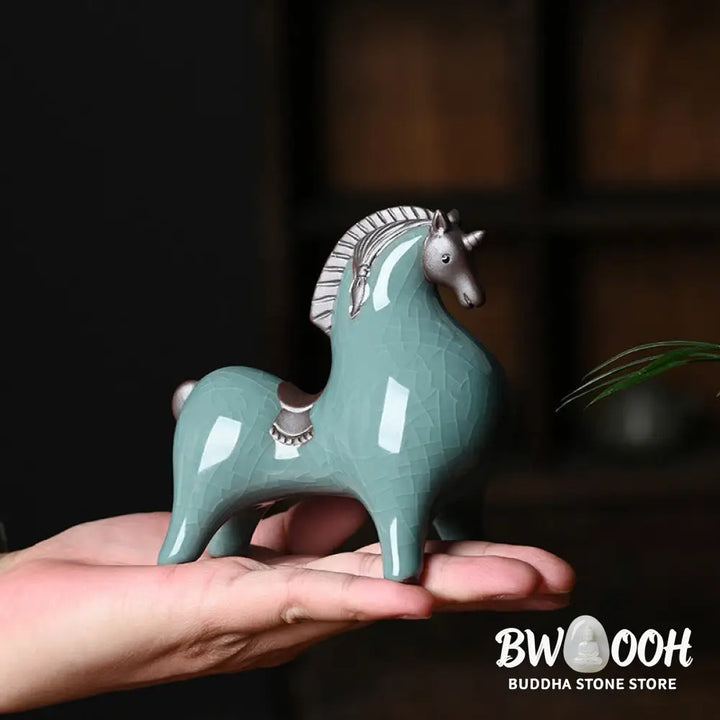 Buddha Stones Year Of The Horse Ceramics Freedom Desktop Home Decoration - Decorations