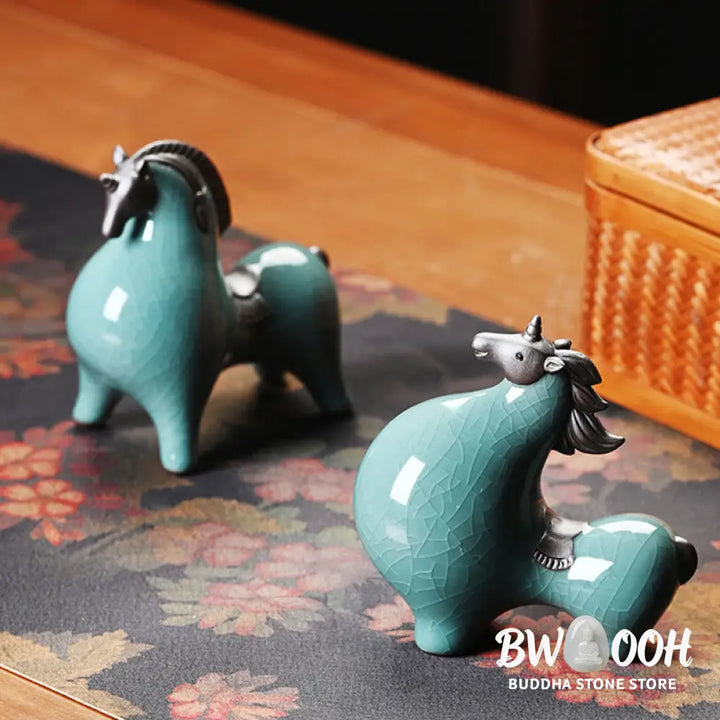 Buddha Stones Year Of The Horse Ceramics Freedom Desktop Home Decoration - Decorations