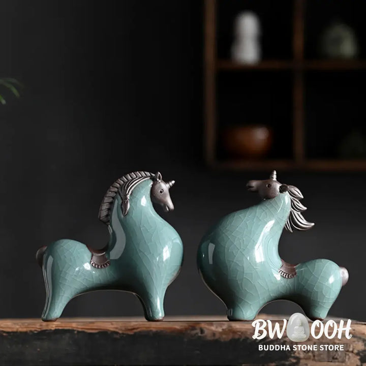 Buddha Stones Year Of The Horse Ceramics Freedom Desktop Home Decoration - Decorations