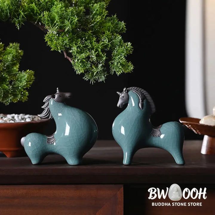 Buddha Stones Year Of The Horse Ceramics Freedom Desktop Home Decoration - Decorations