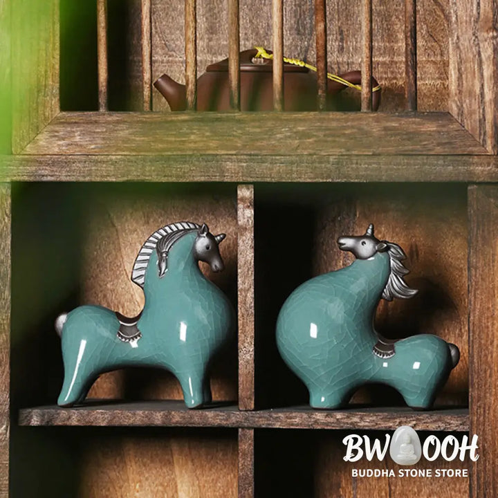 Buddha Stones Year Of The Horse Ceramics Freedom Desktop Home Decoration - Decorations