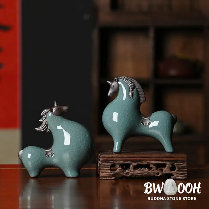 Buddha Stones Year Of The Horse Ceramics Freedom Desktop Home Decoration - Decorations