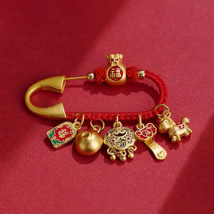 BWOOOH Year Of The Horse Charm Fu Character Attract Fortu