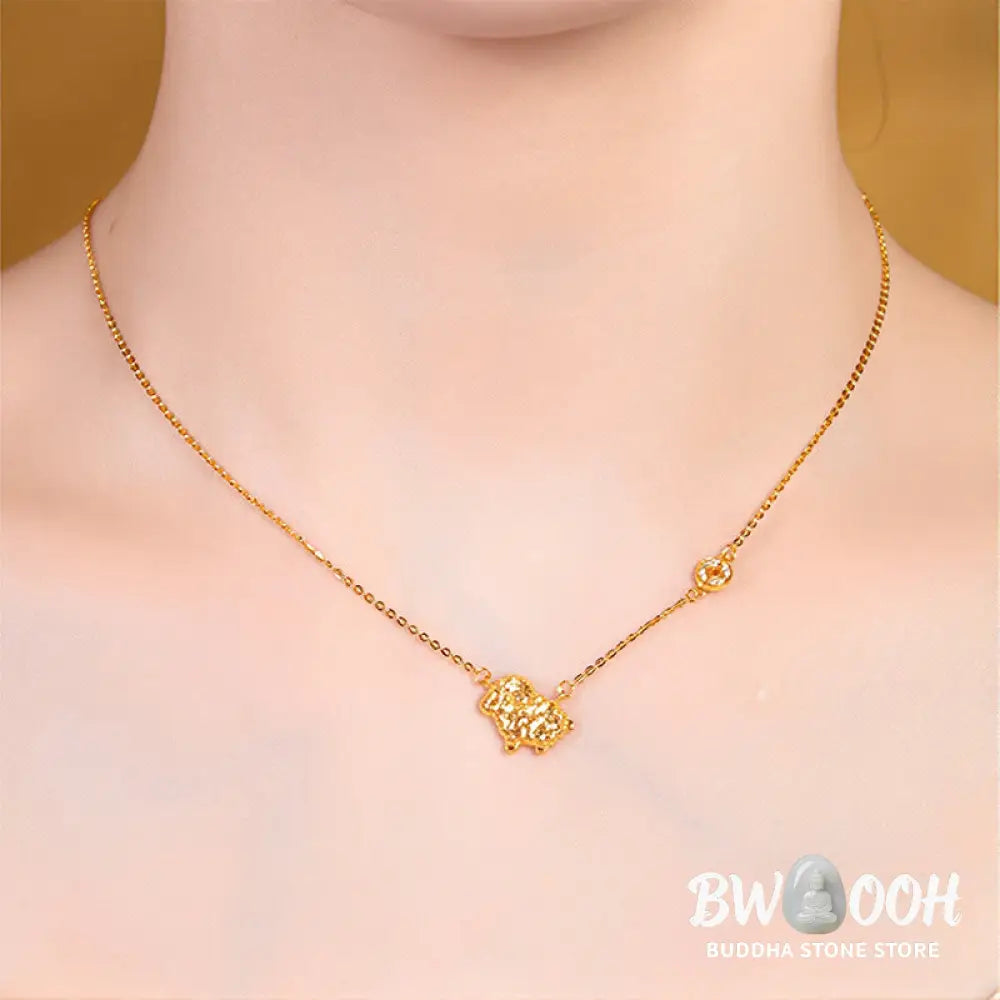 Buddha Stones Year Of The Horse Chinese Zodiac 925 Sterling Silver Coin Design Blessing Chain Necklace Pendants