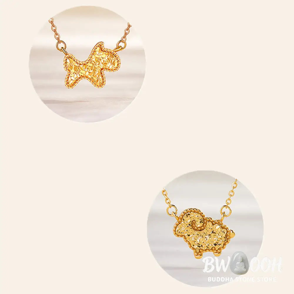 Buddha Stones Year Of The Horse Chinese Zodiac 925 Sterling Silver Coin Design Blessing Chain Necklace Pendants