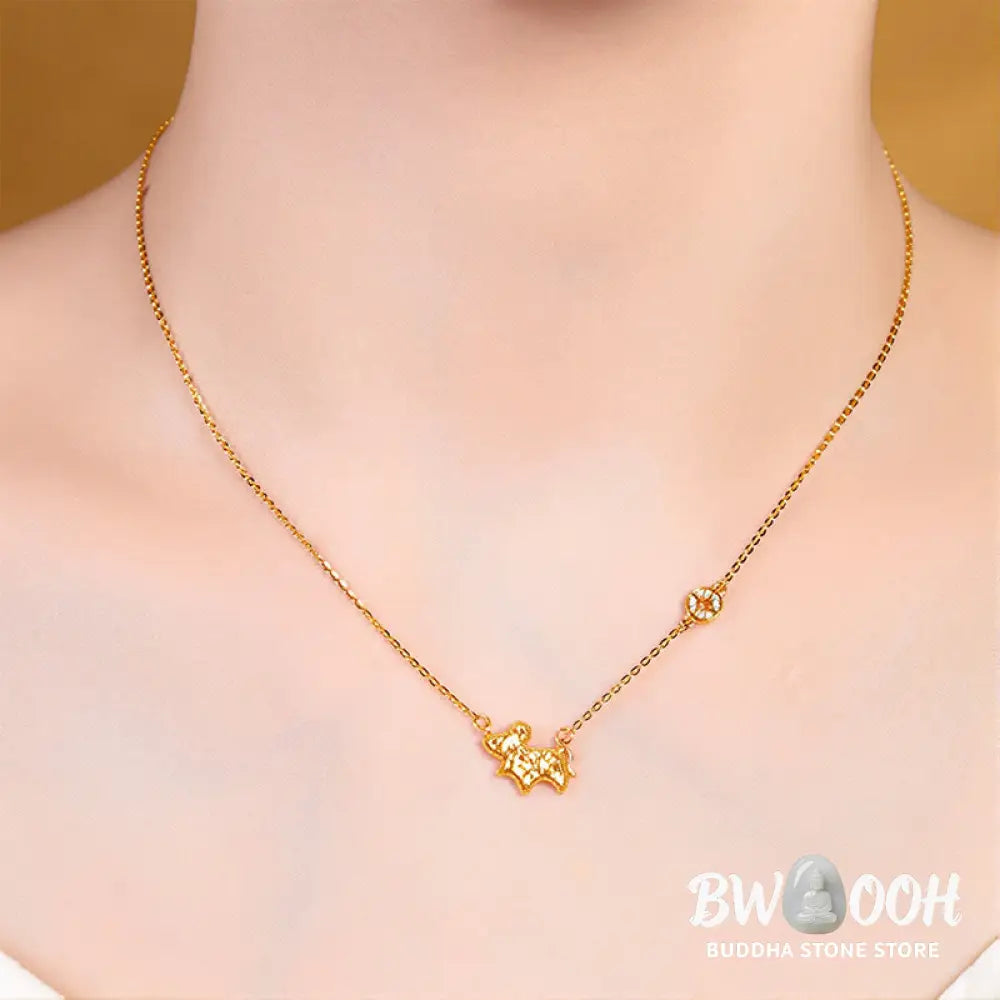 Buddha Stones Year Of The Horse Chinese Zodiac 925 Sterling Silver Coin Design Blessing Chain Necklace Pendants