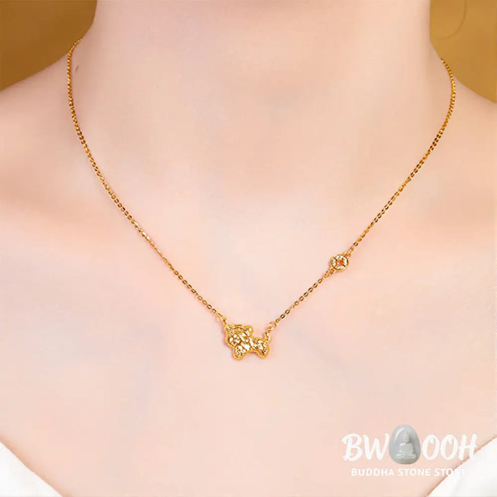 Buddha Stones Year Of The Horse Chinese Zodiac 925 Sterling Silver Coin Design Blessing Chain Necklace Pendants