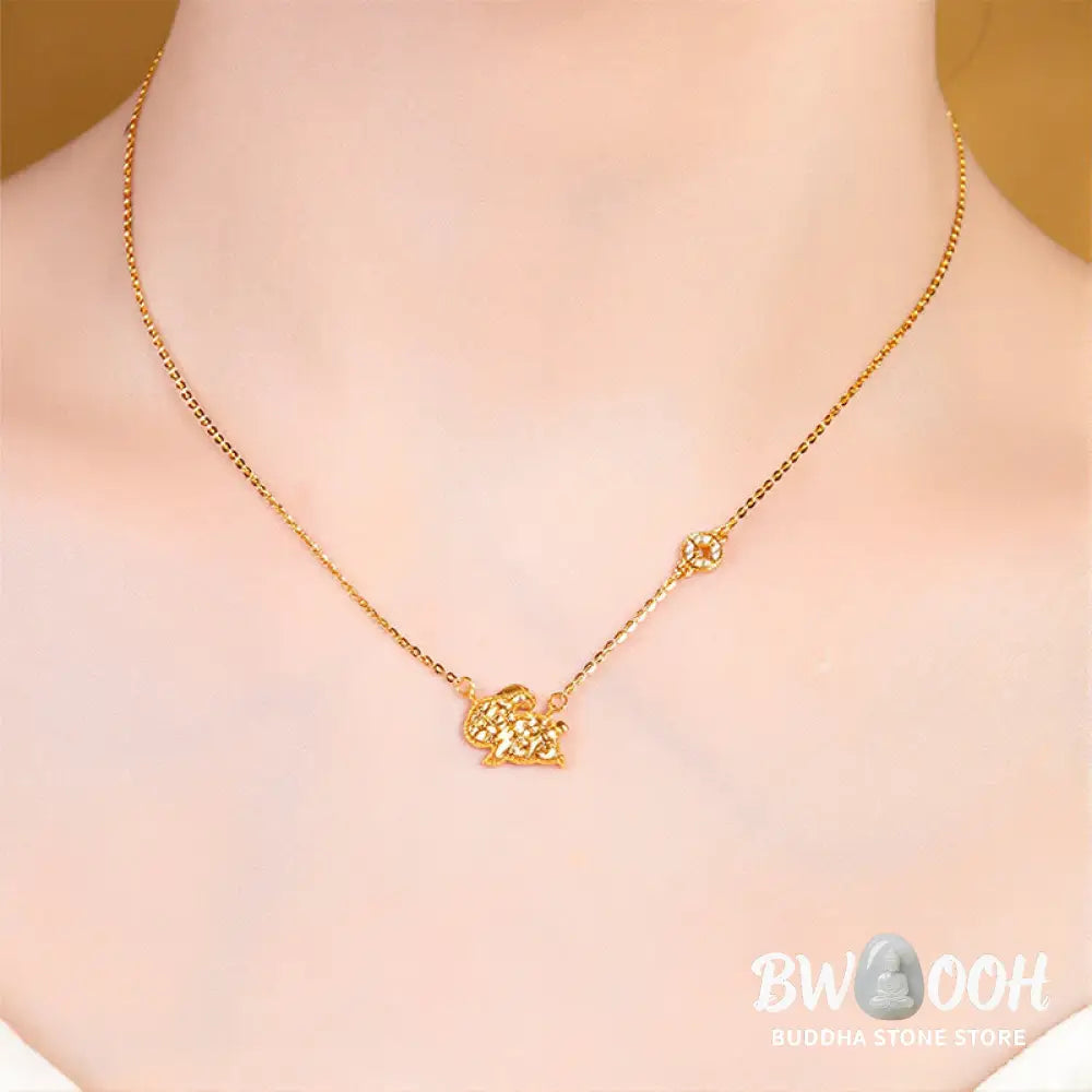 Buddha Stones Year Of The Horse Chinese Zodiac 925 Sterling Silver Coin Design Blessing Chain Necklace Pendants