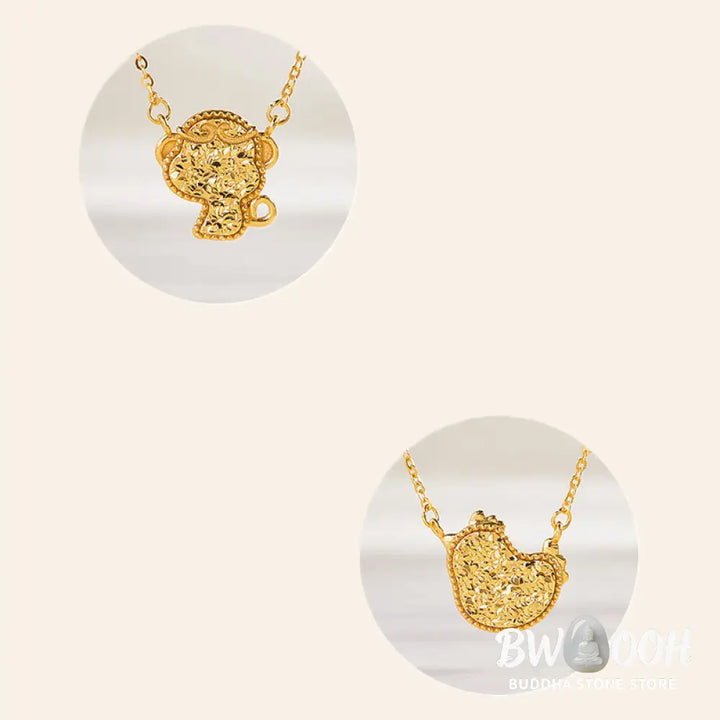 Buddha Stones Year Of The Horse Chinese Zodiac 925 Sterling Silver Coin Design Blessing Chain Necklace Pendants