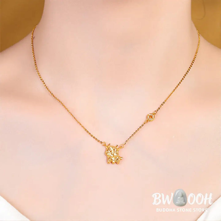 Buddha Stones Year Of The Horse Chinese Zodiac 925 Sterling Silver Coin Design Blessing Chain Necklace Pendants
