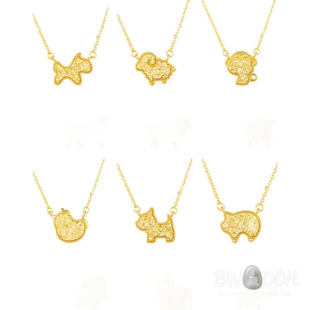 Buddha Stones Year Of The Horse Chinese Zodiac 925 Sterling Silver Coin Design Blessing Chain Necklace Pendants