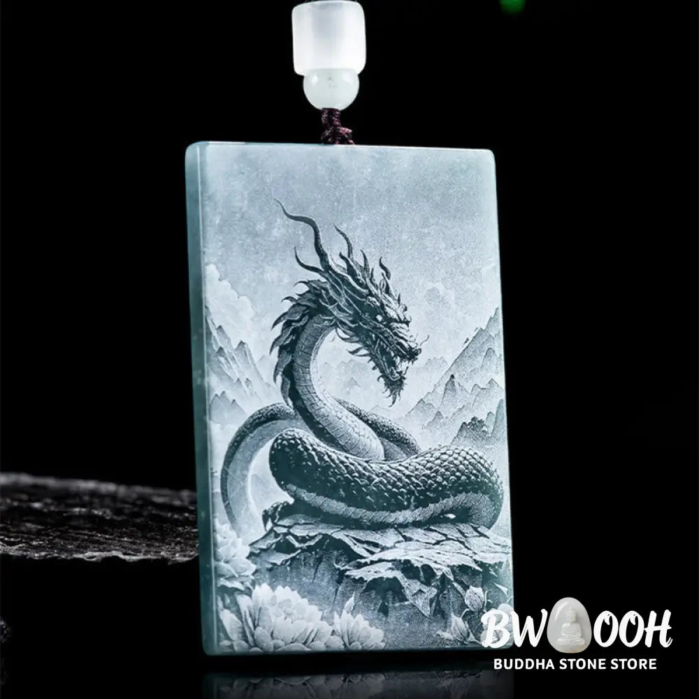 Buddha Stones Year Of The Horse Chinese Zodiac Engraving Jade Abundance Necklace Pendants - BWOOOH - Necklaces &amp;