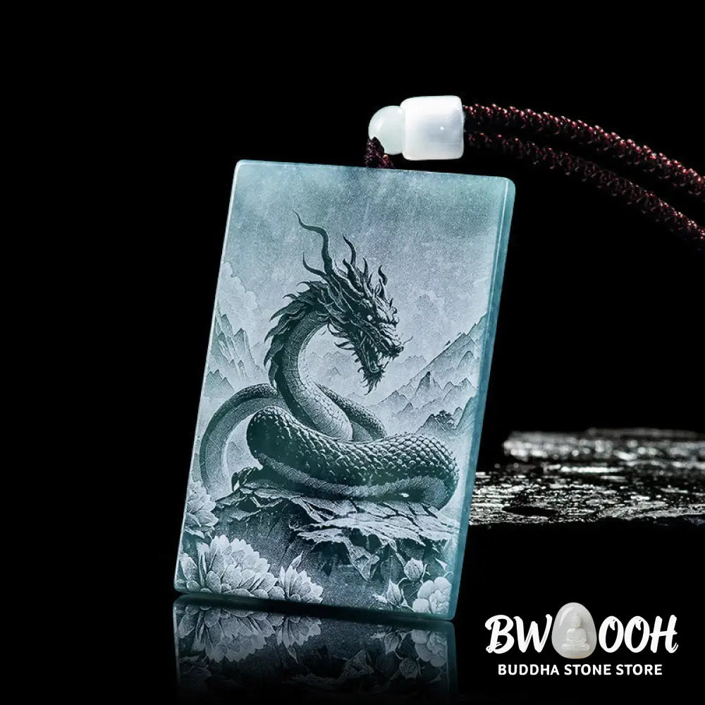Buddha Stones Year Of The Horse Chinese Zodiac Engraving Jade Abundance Necklace Pendants - BWOOOH - Necklaces &amp;