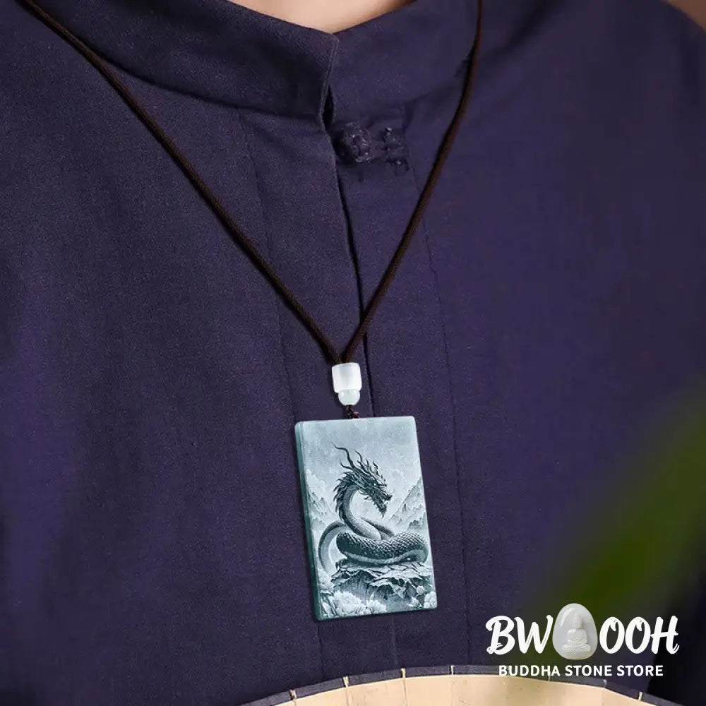 Buddha Stones Year Of The Horse Chinese Zodiac Engraving Jade Abundance Necklace Pendants - BWOOOH - Necklaces &amp;