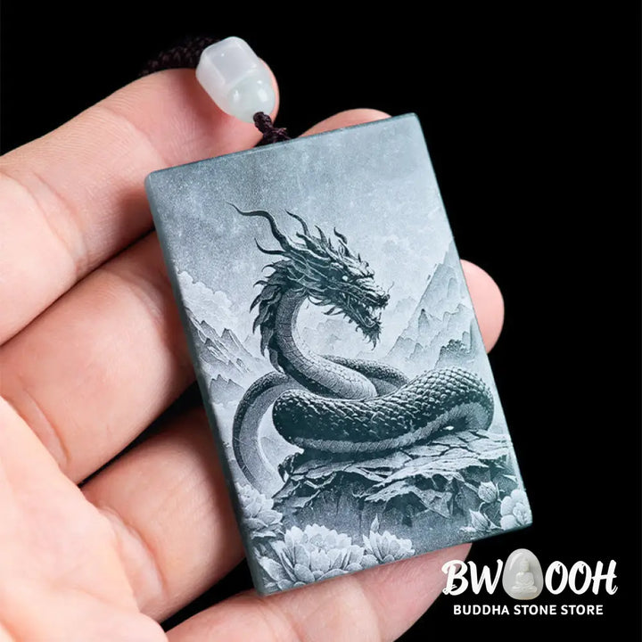 Buddha Stones Year Of The Horse Chinese Zodiac Engraving Jade Abundance Necklace Pendants - BWOOOH - Necklaces &amp;